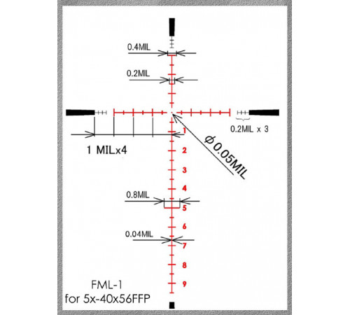 Оптический прицел March 5-40x56 FML-1 illuminated Reticle # D40V56FIML